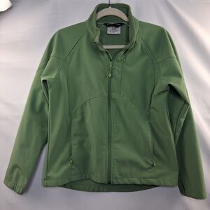 Black Diamond Jacket Womens Green Mock Neck Long Sleeve Fleece Full Zip Size M